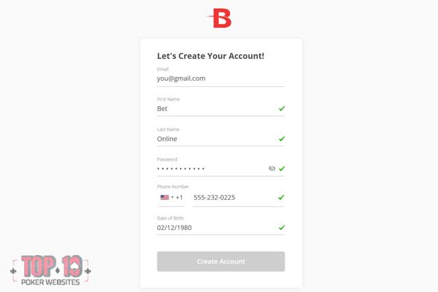 Create An Account with BetOnline Poker