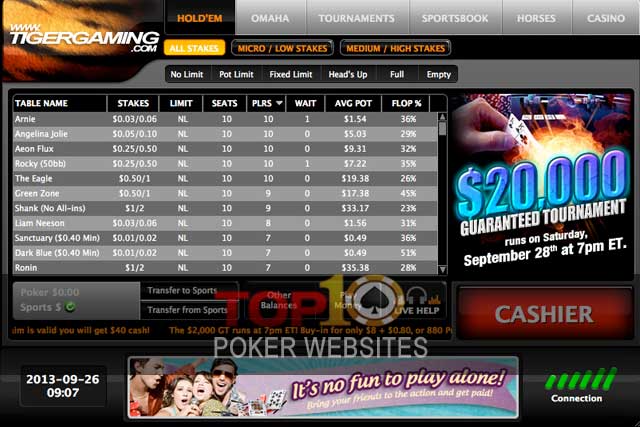 screenshot TigerGaming Poker